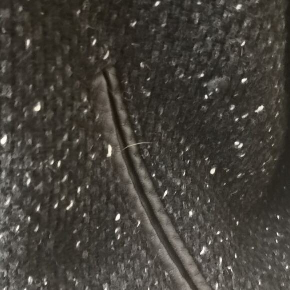 Love Culture Black Wool Moto Jacket Faux Leather S Wednesday Dark Academia Biker - Picture 8 of 13